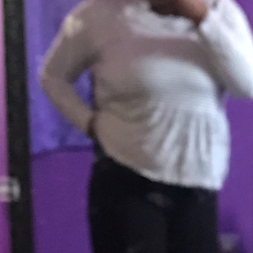 stripped long sleeve shirt with ruffles